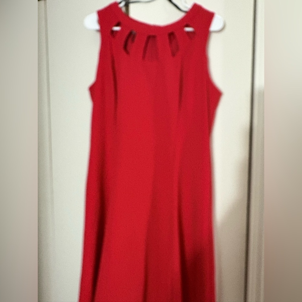Elegant Red Sleeveless Dress​ - Picture 2 of 6